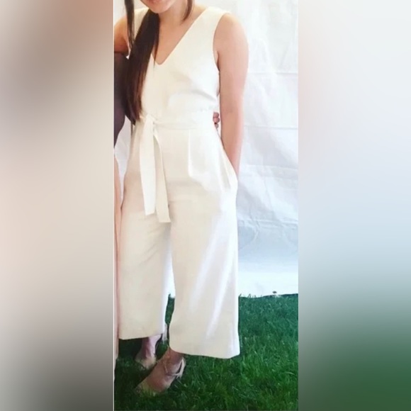 Club Monaco White Tie Back Jumpsuit with original garment bag - Picture 9 of 10